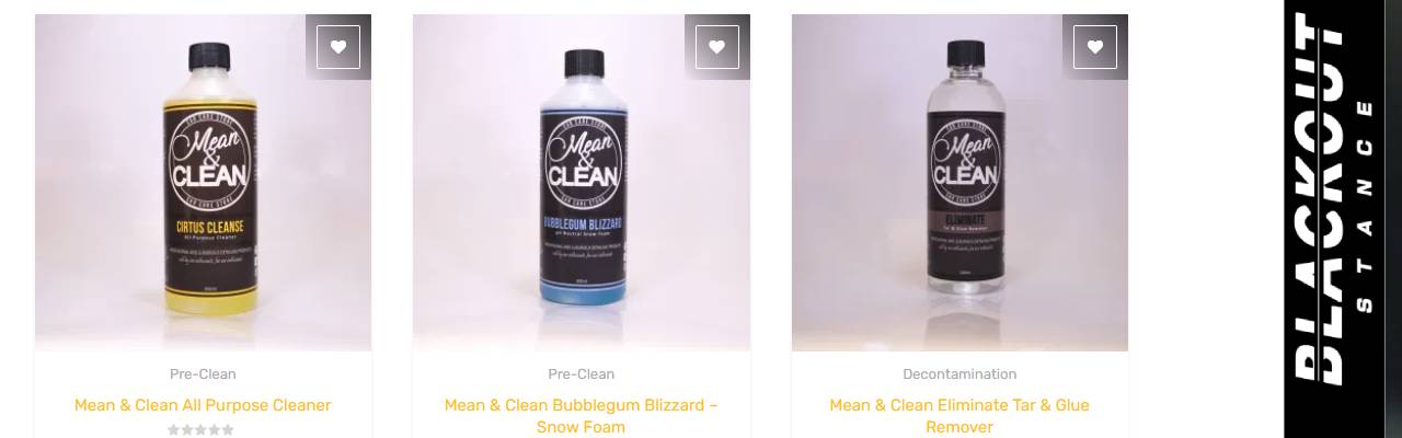 mean and clean car care products