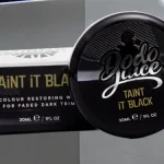 Dodo Juice Taint it Black trim and tyre wax pot on detailing cloth