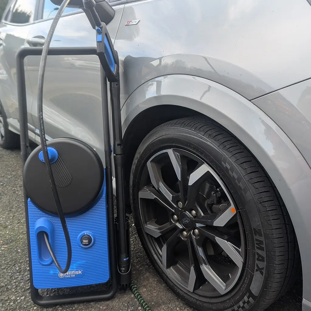 Nilfisk Core 150 pressure washer unit showing branding and overall build